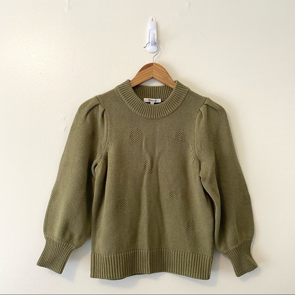 Madewell Eaton Dotted puffSleeve Pullover Sweater - Picture 3 of 13